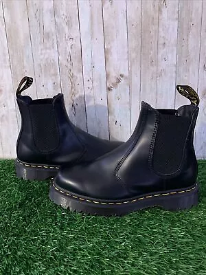 Dr. Martens 2976 Bex Squared Toe Black Leather Chelsea Boots Men 7/Women 8 • $154.99