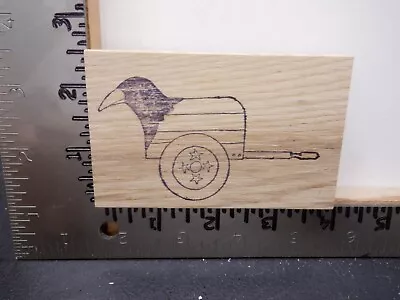 Rubbermoon Primitive Crow Bird Cart Wood Rubber Stamp Euc L3134 • $5.95