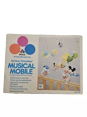 Vintage 1984 Dolly Disney Babies Musical Mobile Singing Music #661 Works Crib • $12.95