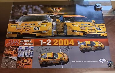 Corvette C-5 2004 LeMans 24 Hr Race Poster 1st 2nd Place Win Signed Poster 36x24 • $30