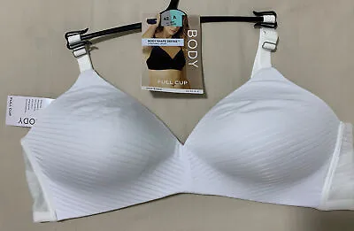 Ex M&S BODY SHAPE DEFINE NON WIRED  NATURAL UPLIFT FULL CUP Bra WHITE Size 42A • £11.99