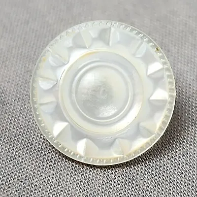 Vintage White Carved Mother Of Pearl Shell Button 5/8  Metal Shank Antique  • $6