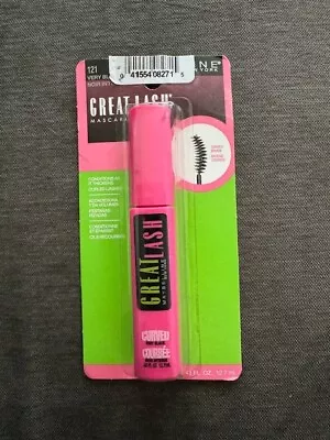 🎀 Maybelline Great Lash Curved Brush Washable Mascara 121 Very Black New Nib • $7.99