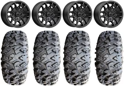 MSA Fang 14  Wheels Black 28  MotoClaw Tires Kawasaki Teryx Mule • $1632