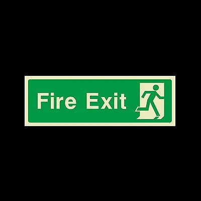 £2.79 • Buy Fire Exit Photoluminescent Plastic Sign 300x100mm (EE75)