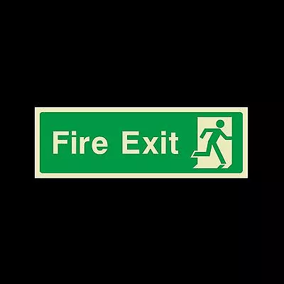 £2.79 • Buy Fire Exit Photoluminescent Plastic Sign 300x100mm (EE75)