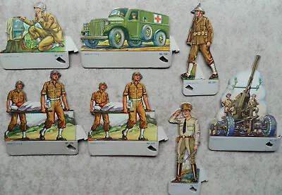 7 Vintage 1940s All-Nu Products WWII US Army Paper Toy Soldiers • $14.99