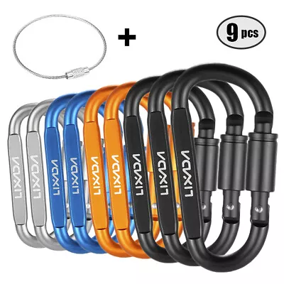 3.2  Aluminum Locking Climbing Carabiner Outdoor Rock D-Shape Screw Hook Buckle • $6.29