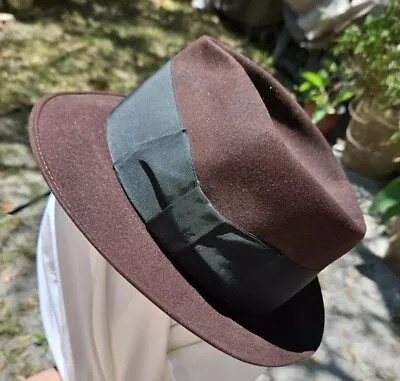 Vintage Royal Stetson Fedora Hat 6-7/8 Chocolate Brown Snap Brim EXCELLENT  • $34.77