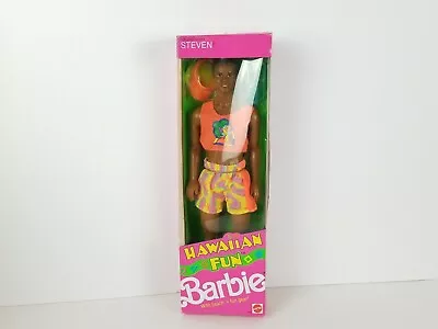 NRFB Vintage 1990 HAWAIIAN FUN BARBIE Steven African American Doll 5945 *READ* • $67.36