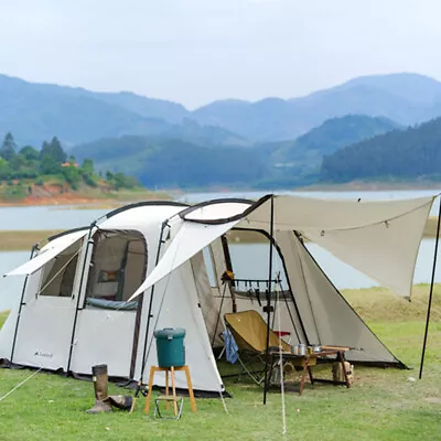 3-5 Person 4 Season Instant Camping Glamping Family Tunnel Tent Hiking W/ Canopy • $349