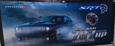 DODGE Challenger Hellcat Vinyl Banner Mopar (41) 20”x50” What 707HP Looks Like. • $54.75