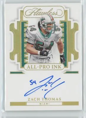 $43 • Buy 2022 Flawless Football All-Pro Ink Autograph Auto Zach Thomas 05/15 PW1