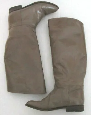 $17.99 • Buy Jack Rogers Leather Tall Riding Boots Women Size 6 Taupe Pull On Equestrian 