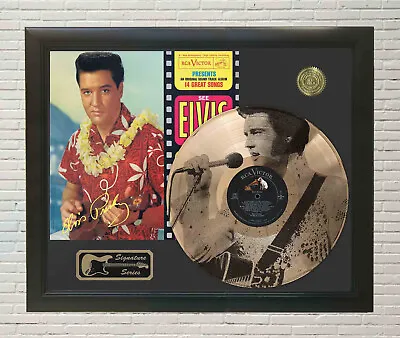 Elvis Presley Blue Hawaii Framed Laser Etched Picture LP Display • $225