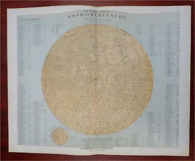 Light Side Of The Moon Sea Of Tranquility Moon Impacts 1874 Detailed Map • $88.20