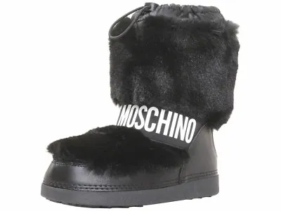 Love Moschino Women's Winter Ankle Boots Faux Fur Black • $180