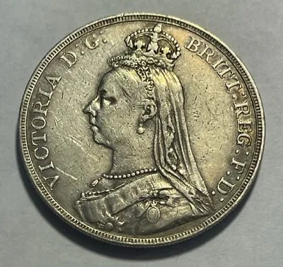 GREAT BRITAIN - Queen Victoria - Silver (1/2) Half Crown 1889 - Extra Fine! • $75