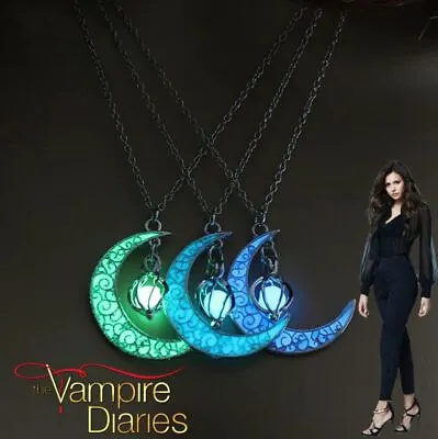 The Vampire Diaries Elena Silver Plate Luminous Stone Chain/Necklace & Pedant • $11.31