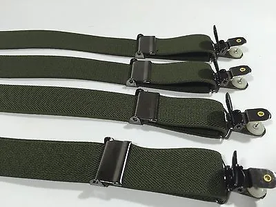 4-Pack Military Style OLIVE GREEN Shirt Stays With The No Slip Clip • $29.95