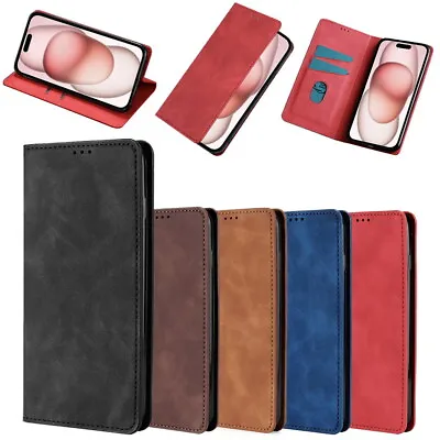 Stand Cover For Samsung Galaxy A13 A14 A30 A34 A54 Wallet Genuine Leather Case • £8.99