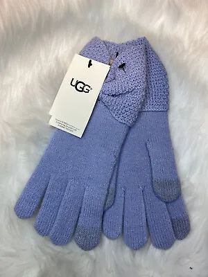UGG Women's Bow Accent Knit Tech Gloves Color FRESH AIR NWT • $38.99