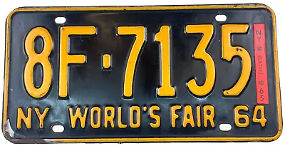 Vintage New York 1965 License Plate World's Fair Man Cave Collector Wall Decor • $49.95