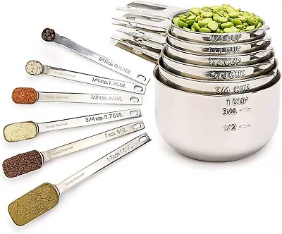 £43.99 • Buy Simply Gourmet Stainless-Steel Measuring Cups And Spoons - 12pc Set