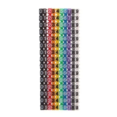 150 Pcs Cable Markers Colourful C-Type Marker Number Label For 1.5mm Wire • £6.53