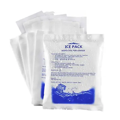 Reusable Ice Pack (5) For Lunch Box Travel Cool Box Camping Cooler Bags Lunch Ba • £6.75