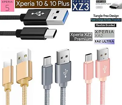 For Sony Xperia 10 5 XZ3 XZ2 L3 Phone Charging USB Cable Fast Charger Lead Wire • £2.24