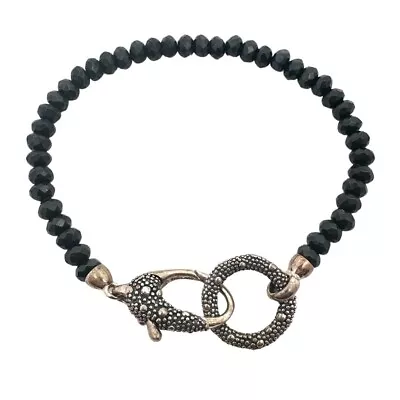 Michael Dawkins Sterling Silver Faceted Black Spinel Starry Night Bracelet-A2946 • $49.99