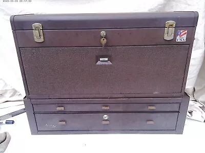 Vintage Kennedy  Machinist Chest Tool Box W/Bottom Keys Used Condition • $495.95