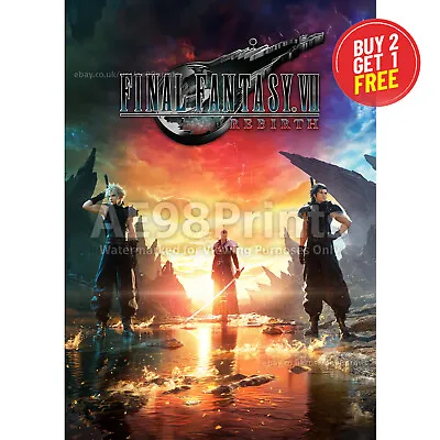 Final Fantasy VII 7 Rebirth Video Game Poster Art Print Wall Home Room Decor • £5.95