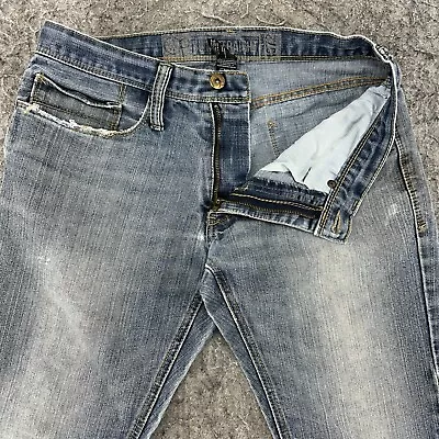 Vintage OP Jeans Mens 30x30 Blue Light Wash Straight Leg Slim Fit Washed Out • $7.96