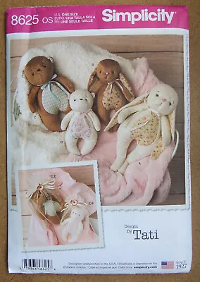 £8.95 • Buy Simplicity Sewing Pattern 8625: Stuffed Animals (Bears / Rabbits) With Gift Bags