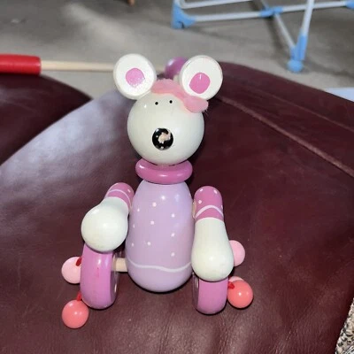 £0.99 • Buy Wooden Toy - Pre School- Traditional Wooden Push Along Toy - Pink Sheep