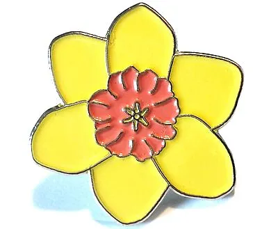 Yellow Daffodil National Flower Of Wales Welsh Symbol Metal Badge St Davids Day • £3.79