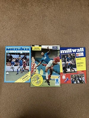 Millwall V Walsall 3 Programmes • £1.75