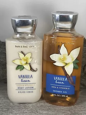 2 Pc SEALED Bath & Body Works VANILLA BEAN Shower Gel And Lotion Set  • $39.95