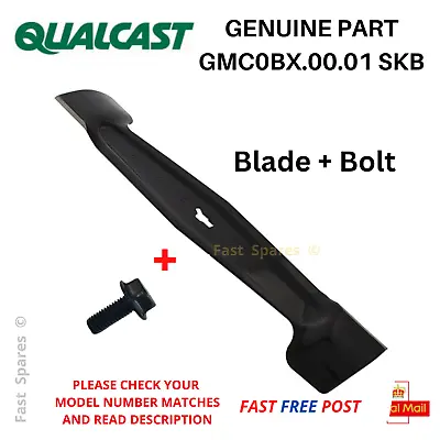 QUALCAST RMi34 RMi34S CLMB3634M Lawnmower 34cm Metal Blade + Bolt FAST POST • £19.95