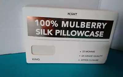 100% Mulberry Silk Pillowcase For Hair And Skin With Zipper King Size Ivory • $18