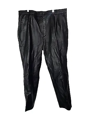 Vintage L.A. Leather California Black Leather Straight Leg Pants Men's Size 40 • $88.96