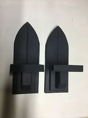 Gothic Dungeon Wall Sconce Pair Black Church Candle Holders. Halloween LAST SET • £12.90