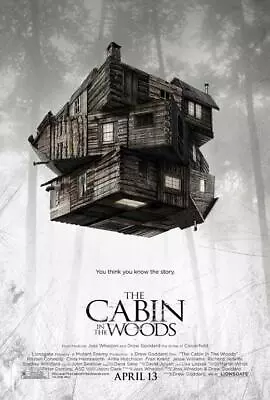 THE CABIN IN THE WOODS Movie POSTER 27 X 40 Kristen Connolly Chris Hemsworth A • $24.95
