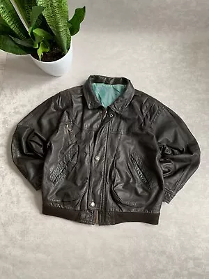 90s Vintage Guess Leather Jacket Crazy Color Size M • $85