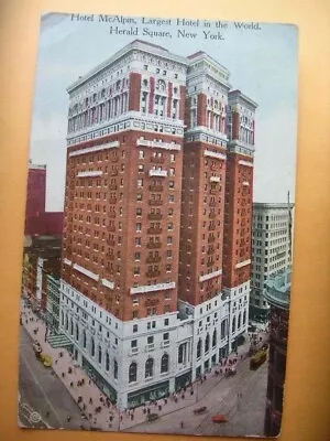 1912 Postcard Hotel McAlpine Herald Square New York • $1