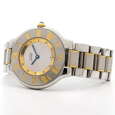 Cartier Must De 21 Silver Dial Stainless Steel & Gold 31MM Quartz 1330 • $1395