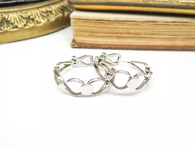 Vintage Silver Tone Hoop Earrings EE34 • $13.59