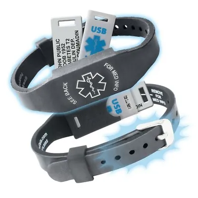ELITE USB PLUS Medical Alert ID Bracelet & 2GB USB. Custom Engraved. Waterproof. • $55.95